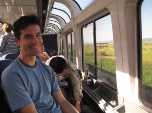 David in the Observation car